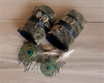 Bont leren barbaarse armband, steampunk Viking-armomslag, post-apocalyptische cosplay