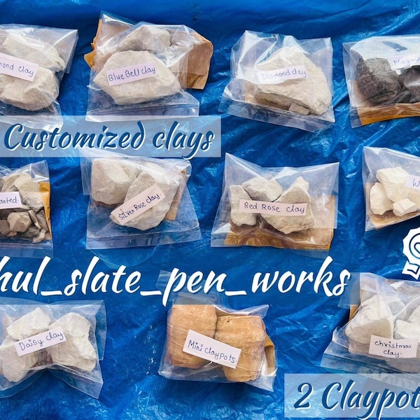 10 Clays in one kilo sample pack with claypots free