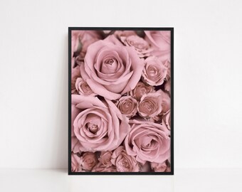 Dusty Purple Bouquet Flower Wall Art Pink Floral Printable Wall Art Girly Bright Pink Wall Art Nature Inspired Wall Decor Blush Pink Flowers