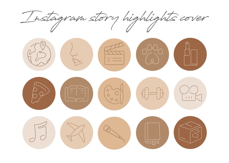 95 Beige-toned Instagram Highlight Cover Icon Minimalist - Etsy