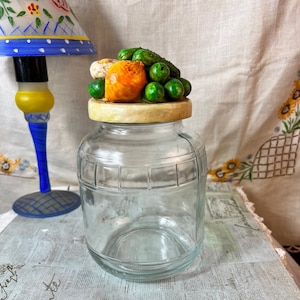 Vegetable  Lid Jar Made in Italy/Glass Molded Plastic/Jar/Container/Home decor