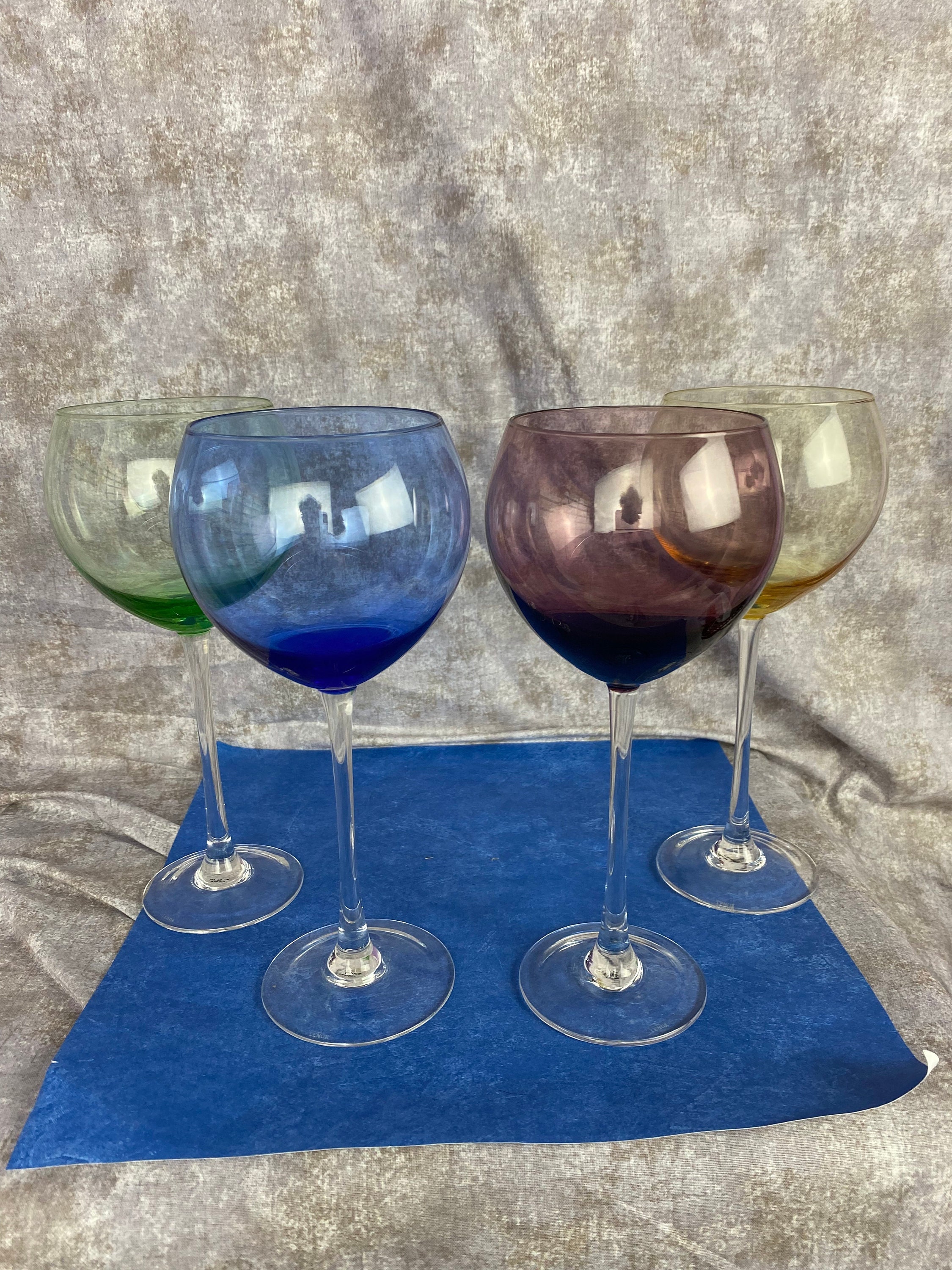 Lenox Gems Hand Painted Balloon Wine Glasses for Sale in