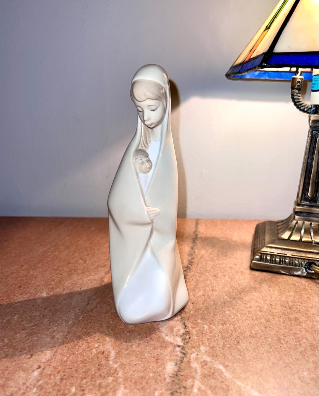 Vintage Lladro Figurine 4636 Girl With Child Madonna by Juan