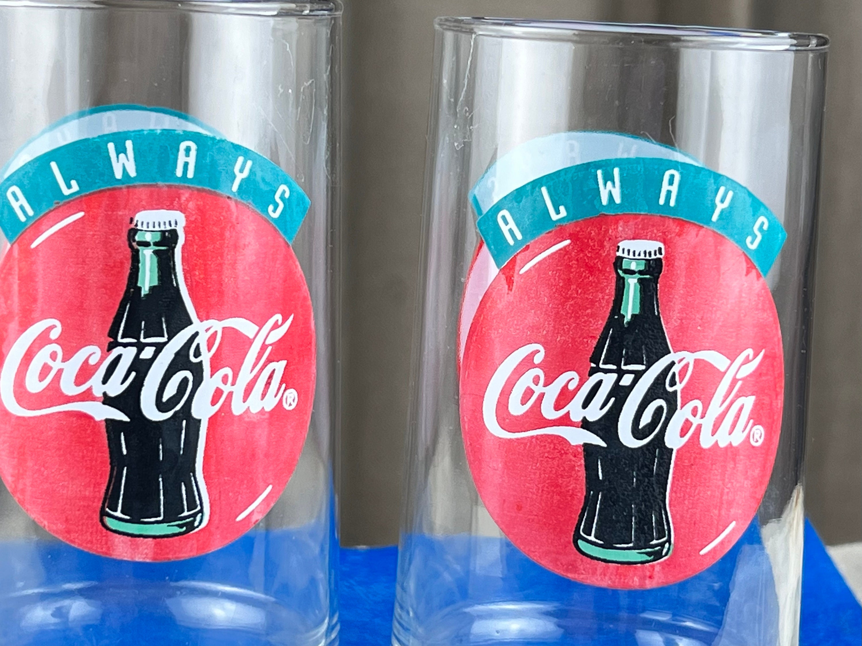 Set of 2 Vintage Coca-Cola Coke/Hardee's Promo Drinking Glasses Tiffany  Style