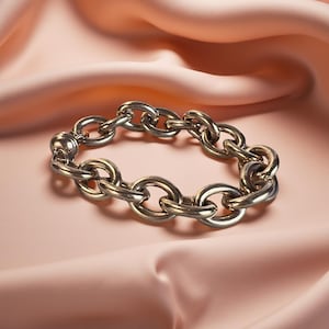 Milor Italy VTG Rosévergoldetes glänzendes Gliederarmband mit starkem Magnetverschluss