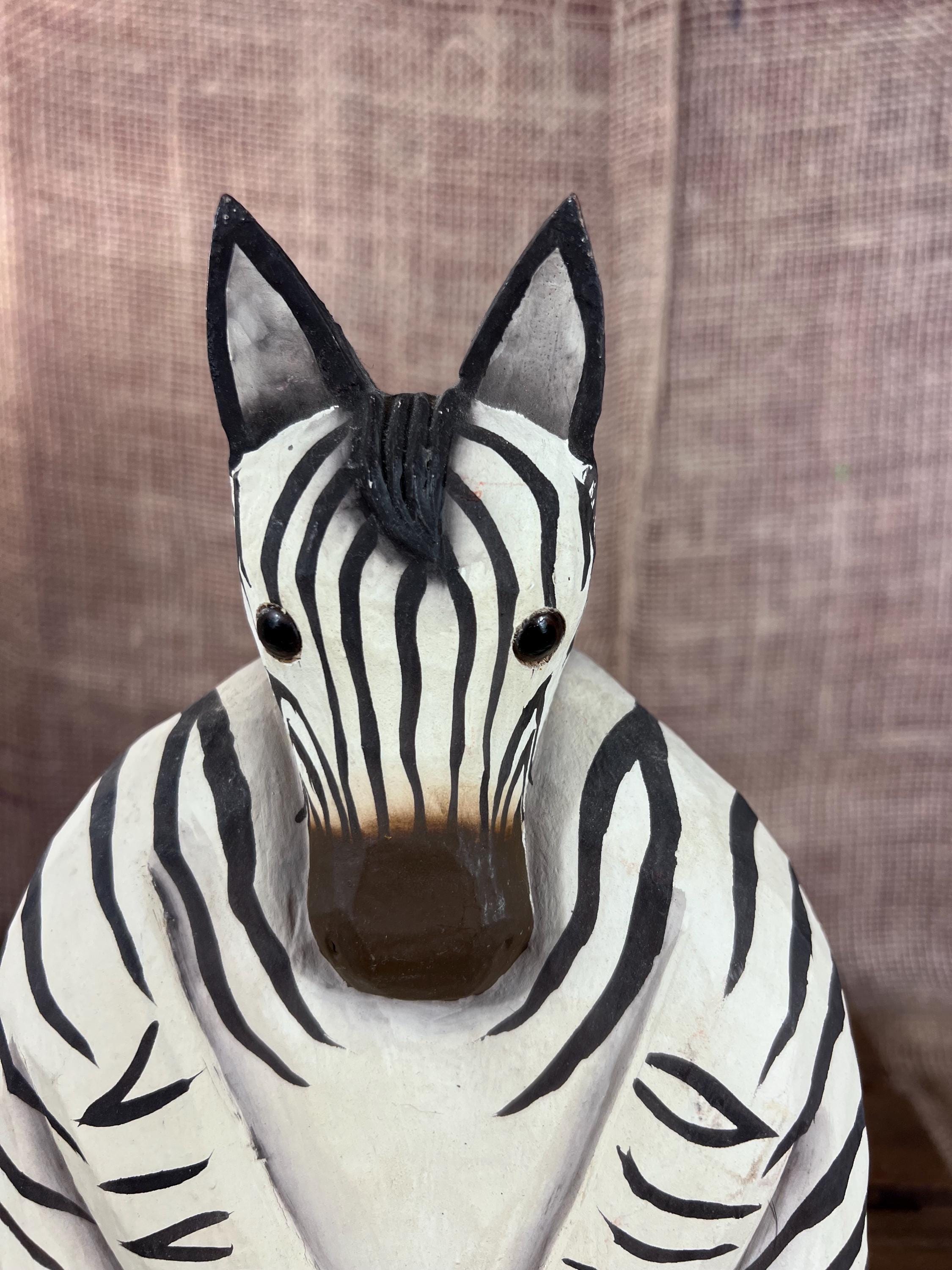Hand Carved Jointed Wooden Shelf Sitter Zebra~james Haddon Masters