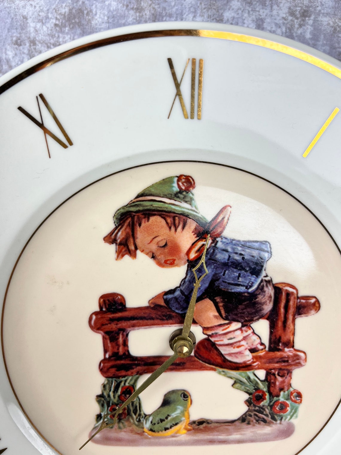 Vintage Hummel Goebel 10 3/4 Clock Plate Gold Trim Boy Etsy