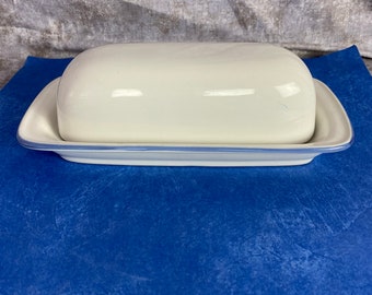 ceramic oil storage Butter dish blue-white Made in the GDR