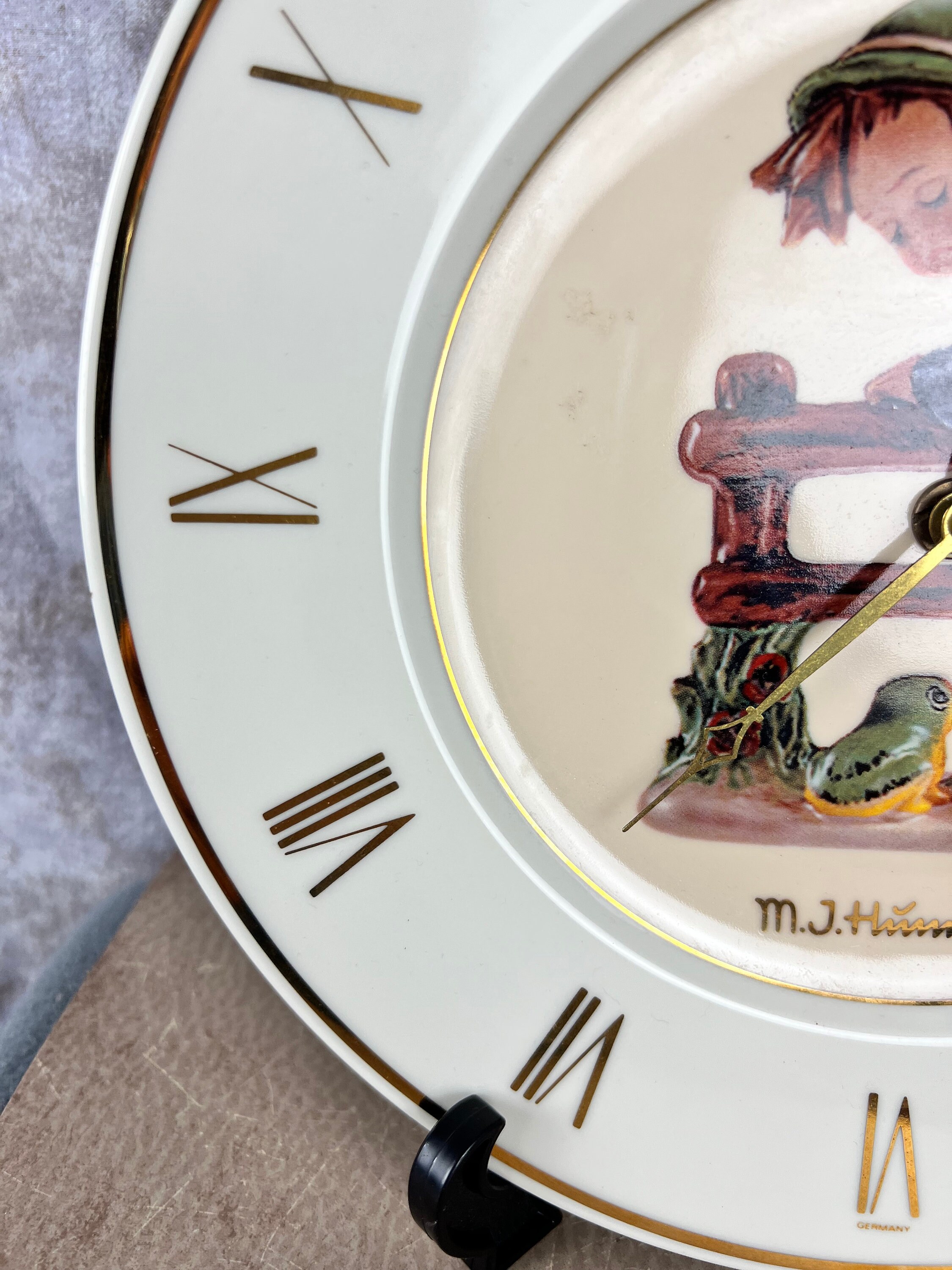 Vintage Hummel Goebel 10 3/4 Clock Plate Gold Trim Boy Etsy