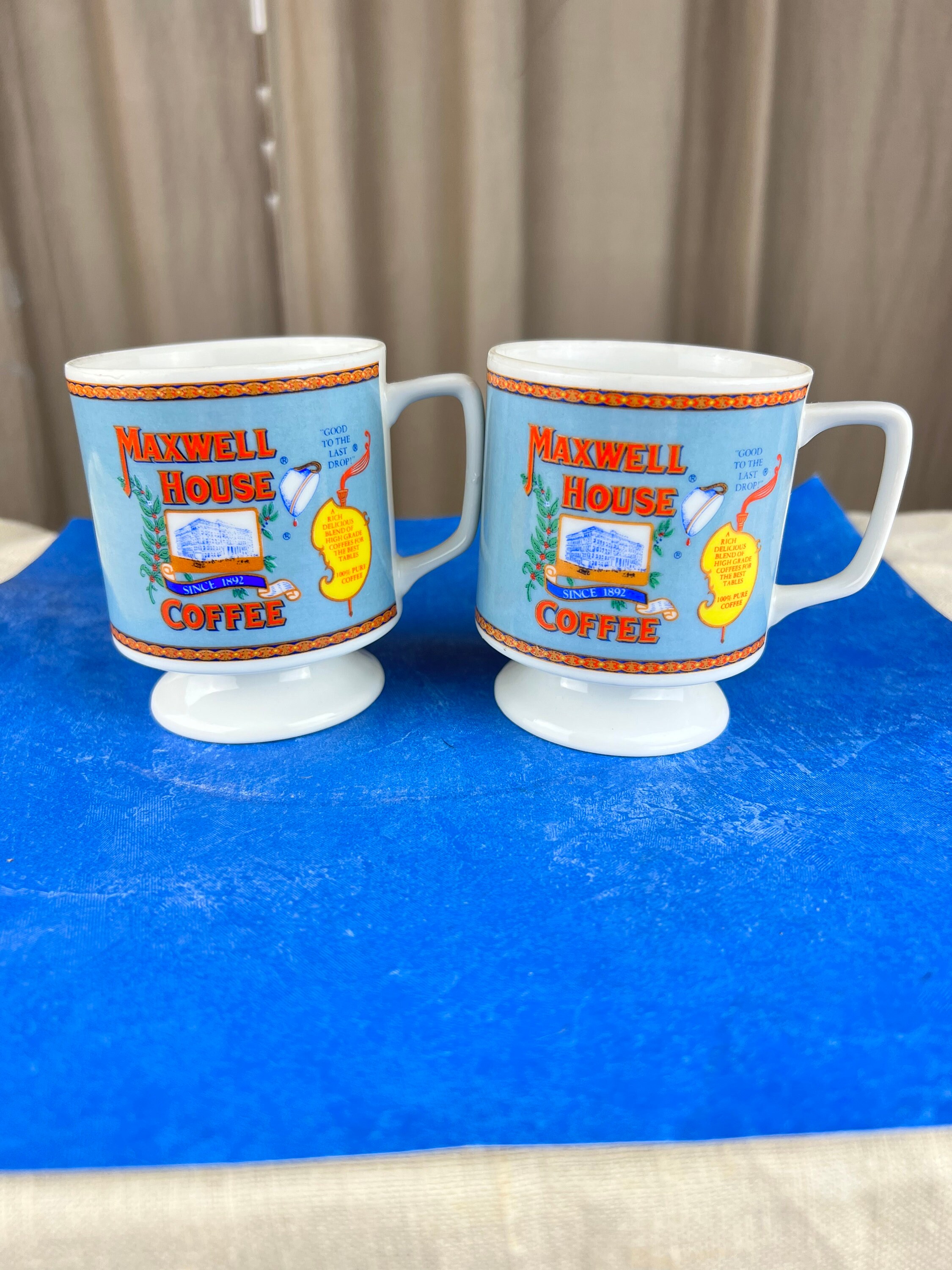 Set of 2 Vintage MAXWELL HOUSE Pedestal Coffee Cup Mugbone - Etsy