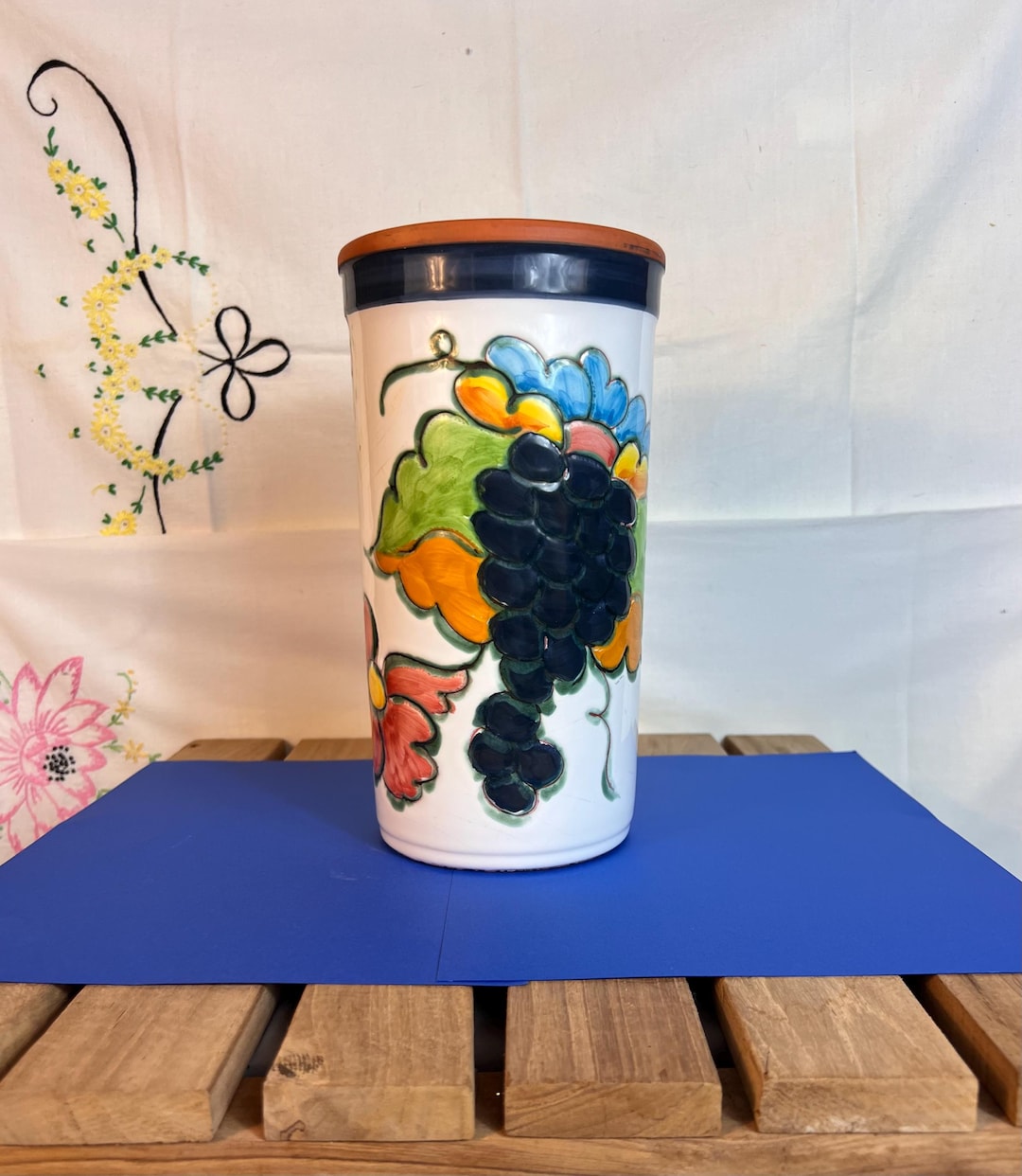 Himark Celina Signed Ceramic Vase/wine Cooler~ Made in Portugal