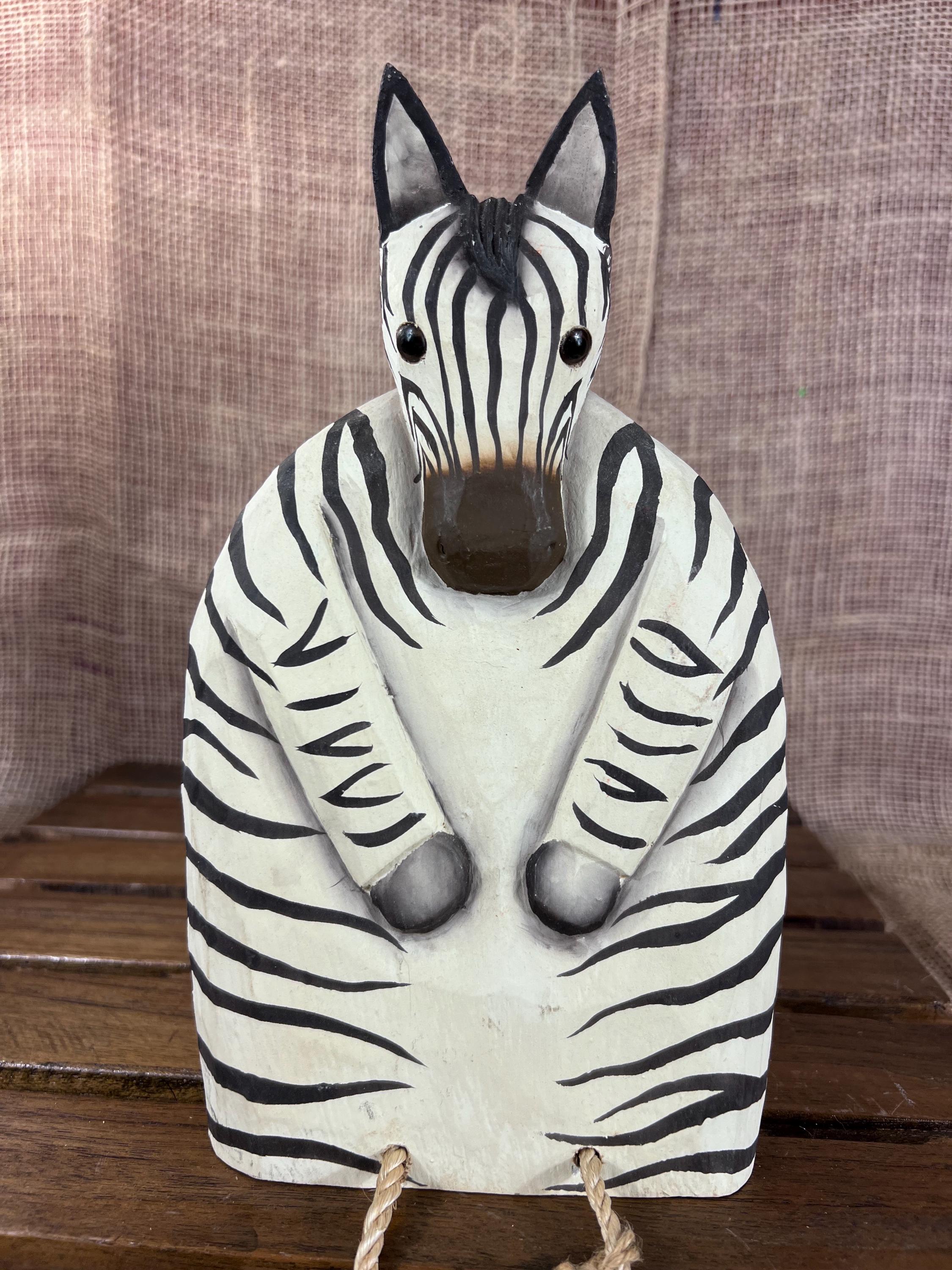 Hand Carved Jointed Wooden Shelf Sitter Zebra~james Haddon Masters