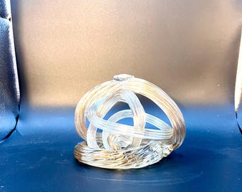 Copper Infused Art Glass Infinity Knot~Room Decor~Glass Decor