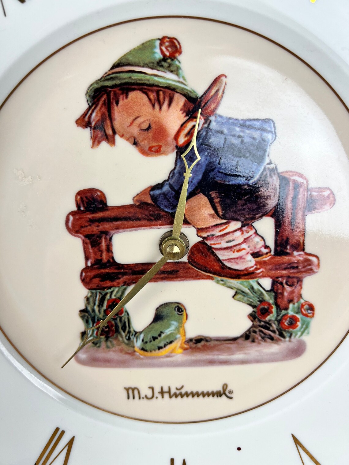 Vintage Hummel Goebel 10 3/4 Clock Plate Gold Trim Boy Etsy