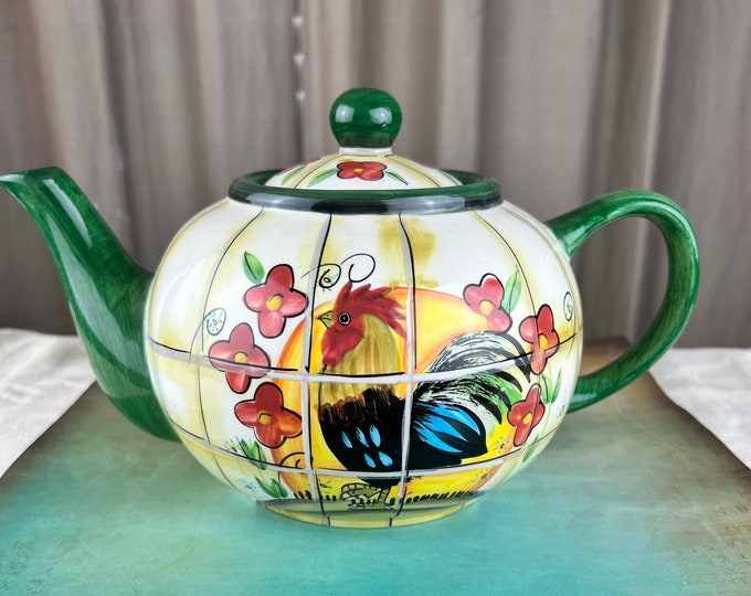 Vintage Rooster Teapotkitchen Decor With Lidceramic Teapotcountry Decor