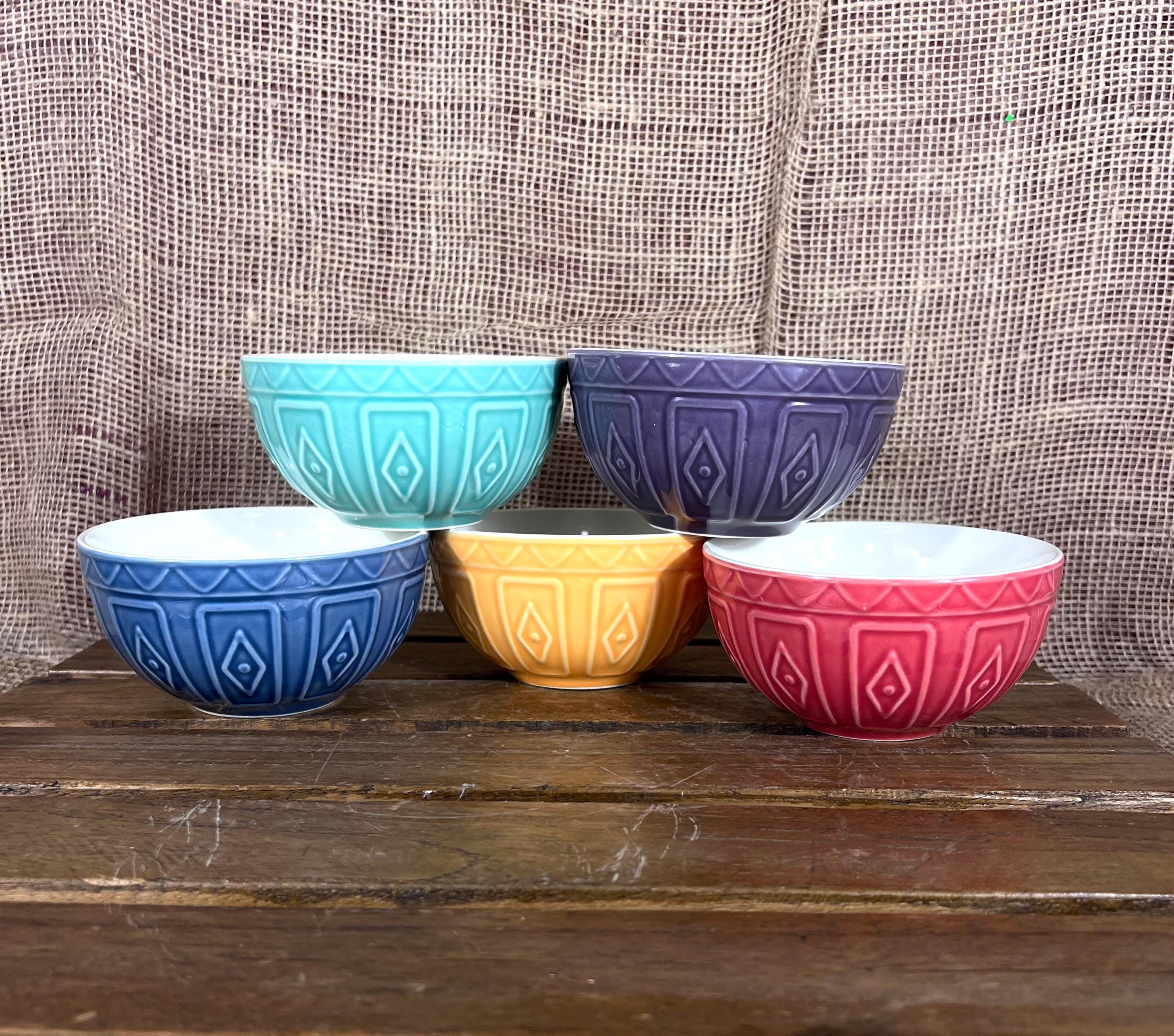 Set of Trudeau Bowls Multicolor Porcelain Bowls~cereal Bowls