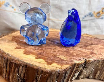 Blue Art Glass Figures~Koala/Mouse or Seal~Buyers Choice
