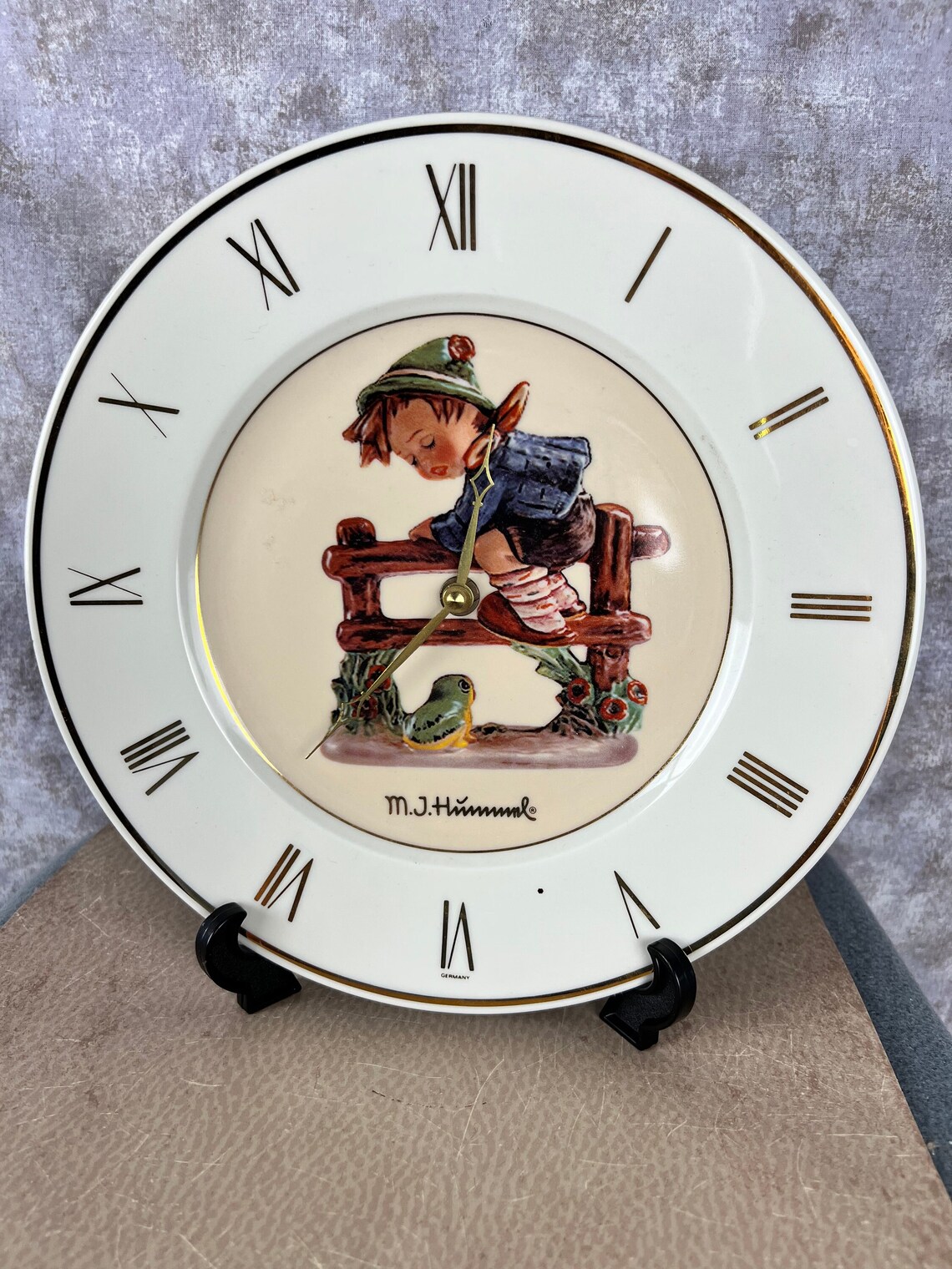 Vintage Hummel Goebel 10 3/4 Clock Plate Gold Trim Boy Etsy