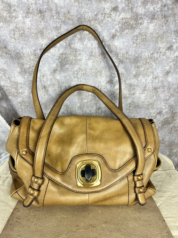 Vintage B Makowsky Soft Tan Genuine Leather Tote B