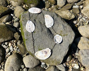 Handgjort ostronskalbälte - Helt naturlig midjekedja, bohemiska strandinspirerade smycken