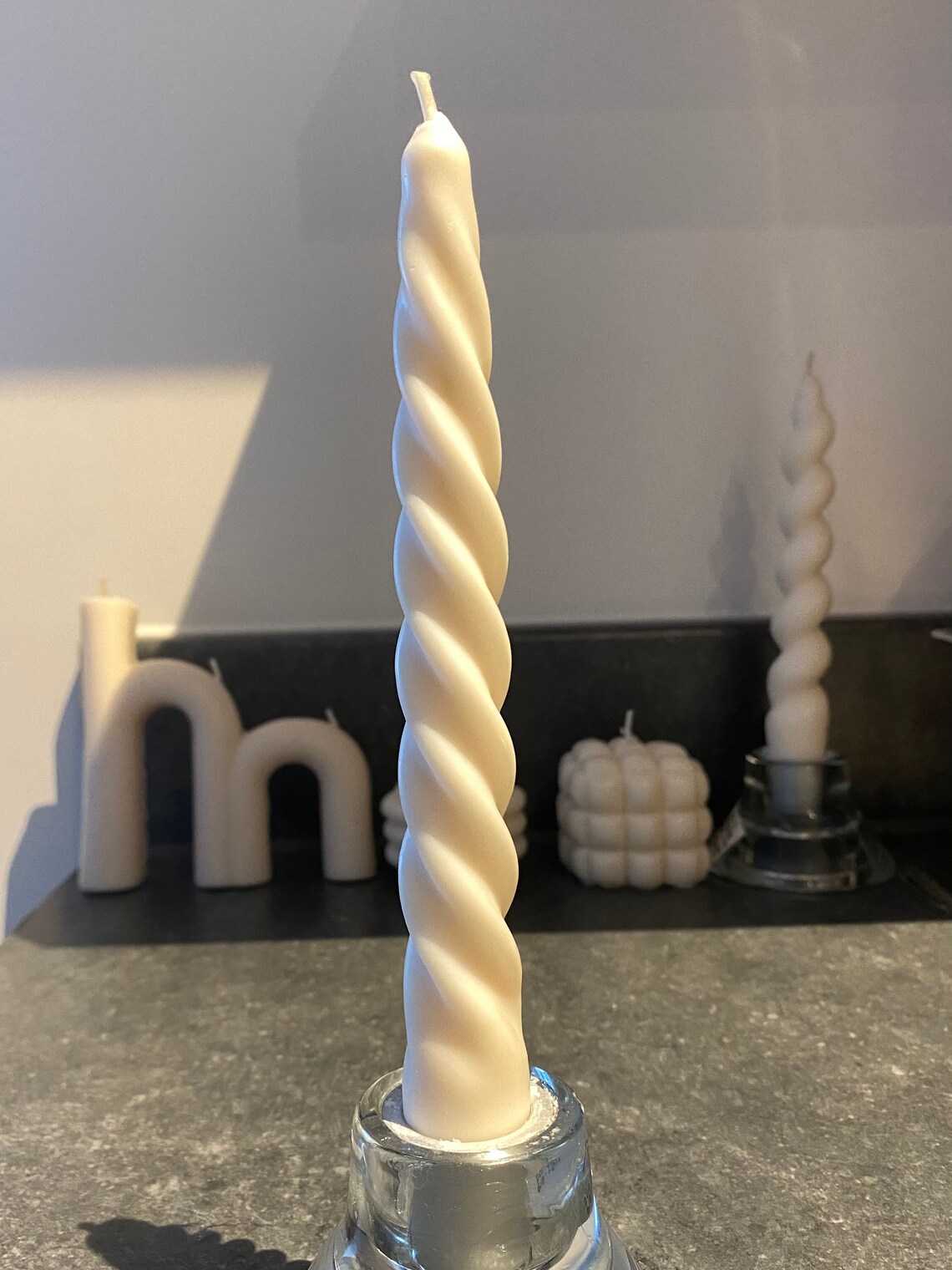 Twisted long tapered candle handmade 100 soy wax candle New Etsy