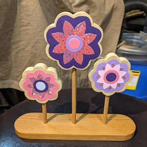 Flower Figurine in Hardwood