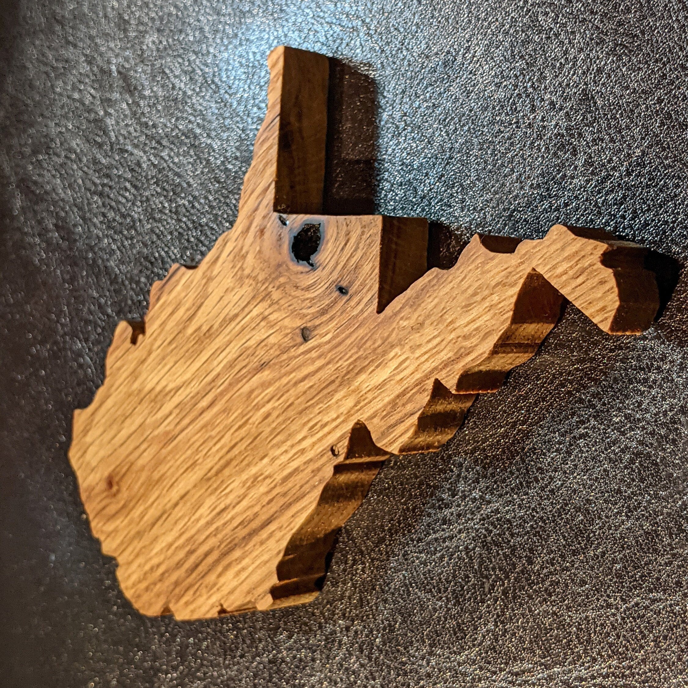 West Virginia Magnet in Solid Oak