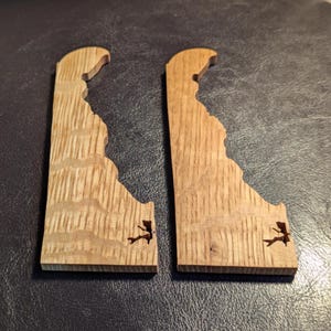 Delaware Magnets in Solid Red Oak - Set of Two