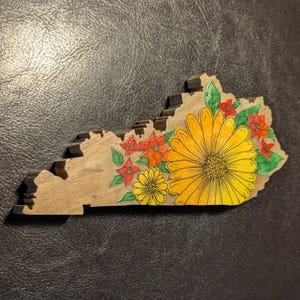 Kentucky Magnet in Solid Ambrosia Maple, Decoupage in Original Art