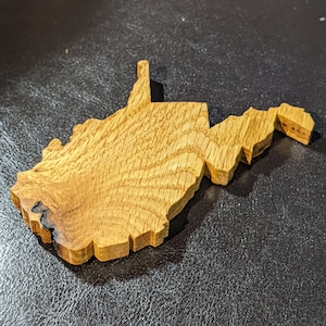 West Virginia Magnet in Solid Oak