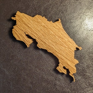 Costa Rica Magnet in Solid Red Oak