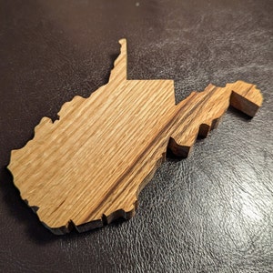West Virginia Magnet in Solid Oak