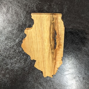 Illinois Magnet in Solid Red Oak