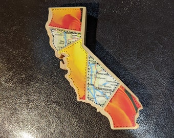 Colorful California Magnet in Solid Hardwood