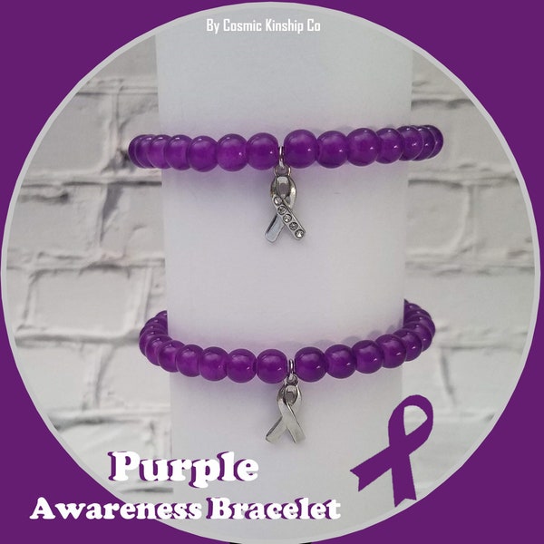 Awareness Ribbon Bracelet, Epilepsy Awareness, Awareness Bracelets, Fibromyalgia, Domestic Violence, Thyroid Cancer, Pancreatic Cancer