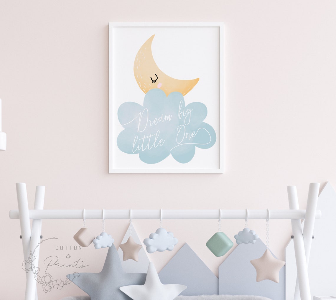 Moon nursery decor for baby boy instant download moon nursery Etsy