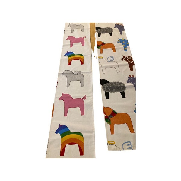 IKEA Dala Horse fabric - IKEA print curtains panels  Swedish Dala