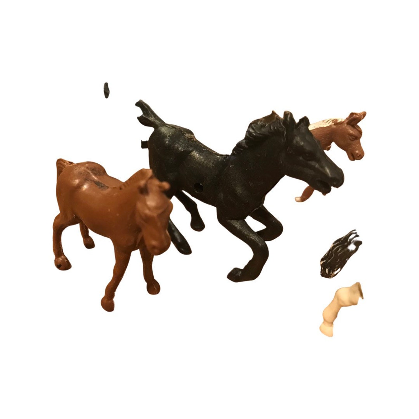 Lot of 16 Miniature Plastic Horses . Hong Kong Hard Plastic Etsy