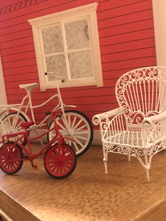 Outdoor Dollhouse Furniture Dollhouse Bikes and Chair Etsy