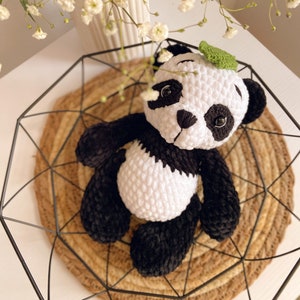 Amigurumi pattern, Mini panda, Crochet panda, PDF, Crochet pattern Amigurumi crochet pattern panda pattern English PDF pattern image 1