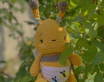 Gehaakt amigurumi-bijpatroon – hommel pdf (directe download)