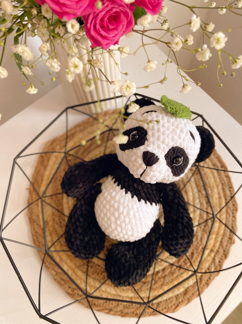Amigurumi pattern, Mini panda, Crochet panda, PDF, Crochet pattern Amigurumi crochet pattern panda pattern English PDF pattern image 1