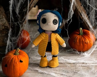 Coraline Amigurumi Crochet Pattern: Halloween Doll (PDF Pattern)