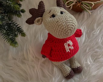 Schema all'uncinetto per alce amigurumi / Alce in piedi PDF / Giocattolo della foresta fai da te