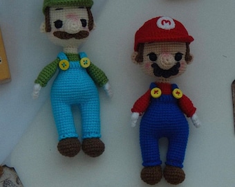 Mario and Luigi Crochet Amigurumi Pattern, Super Plumber Man Bros (PDF ENGLISH)