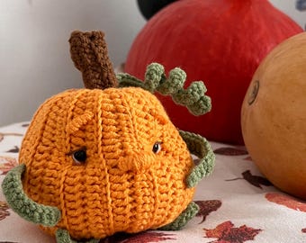 Kürbis Häkelanleitung für ein Amigurumi Plüschtier, Halloween Anhänger (PDF Häkelanleitung)