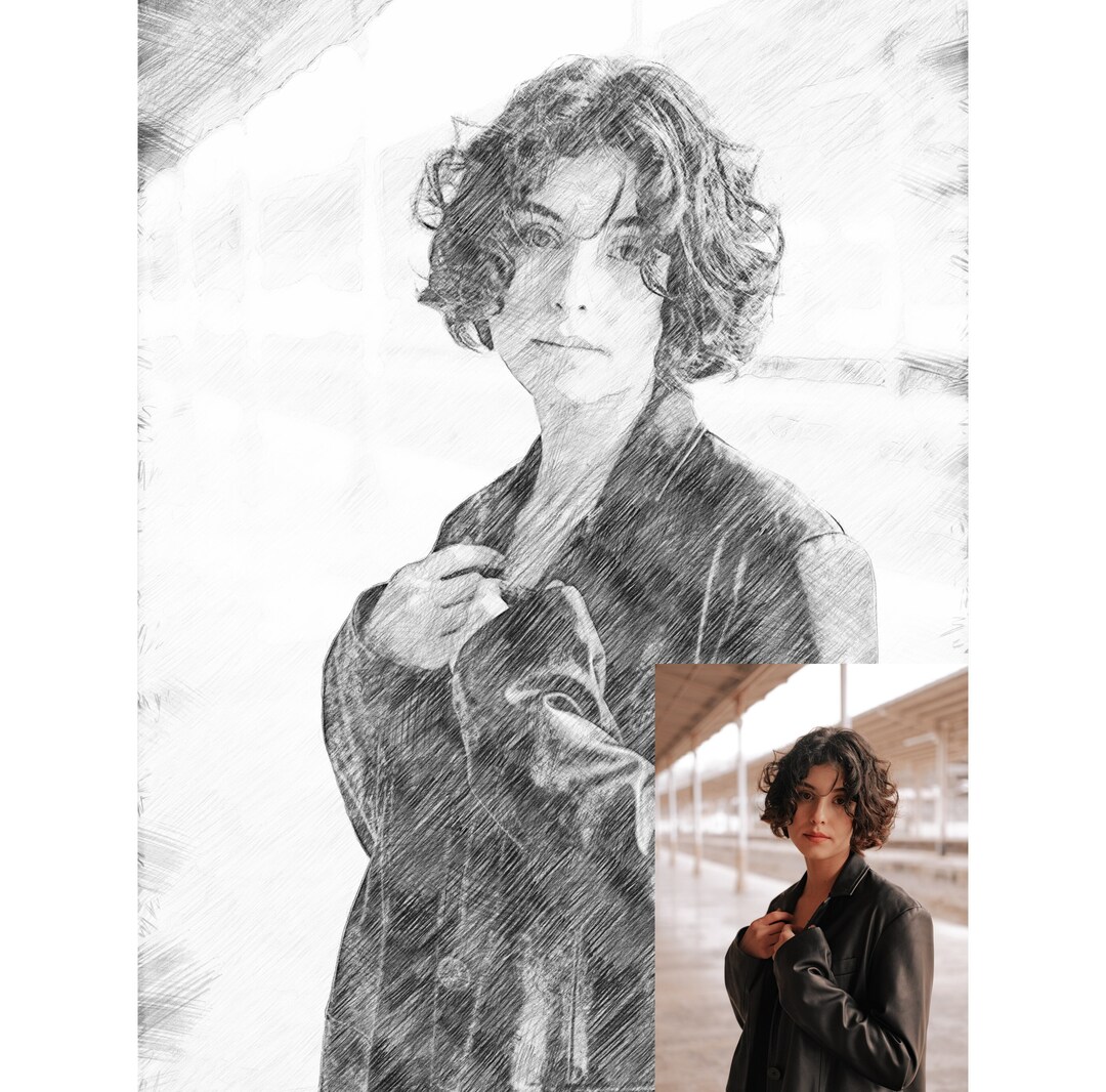 Custom Pencil Sketch From Your Photo Unique Handdrawn Etsy