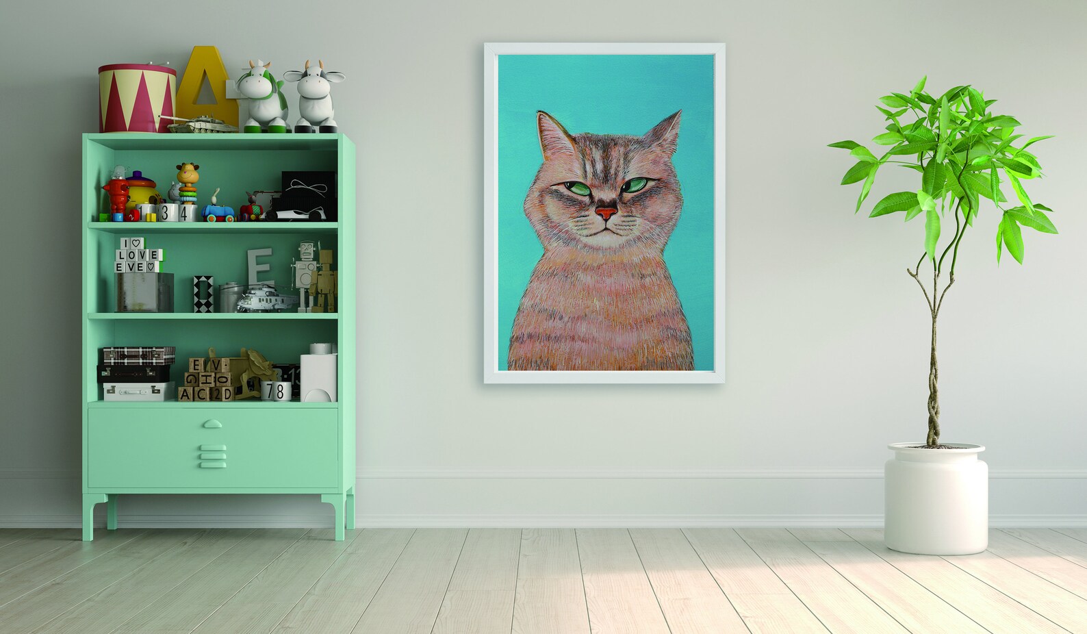 Printable Cat Illustration Wall Art / Hand Painting Digital Prints/ the ...