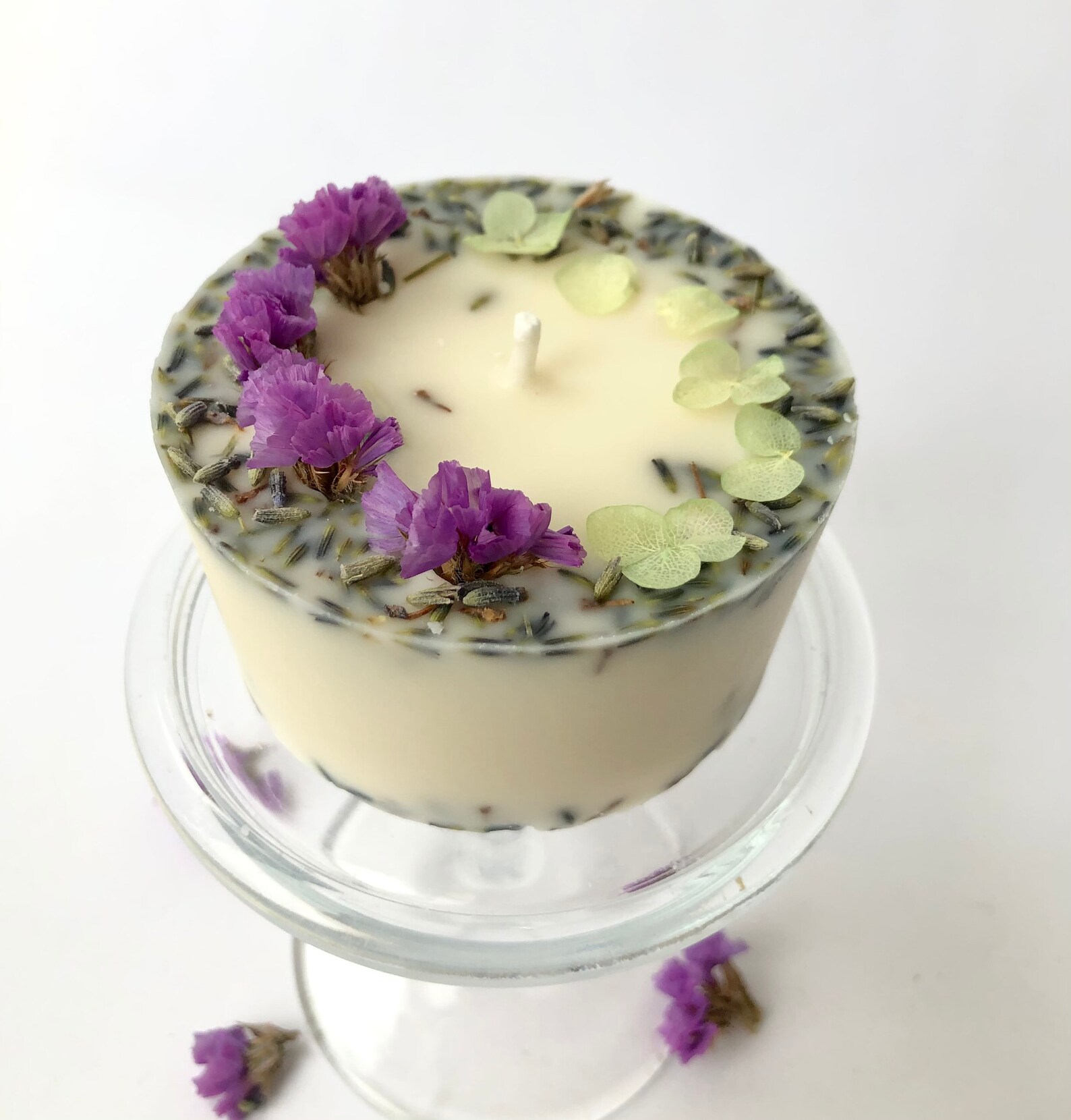 Scented Herbal Candle With Dried Flowers Aromatherapy Candle Etsy