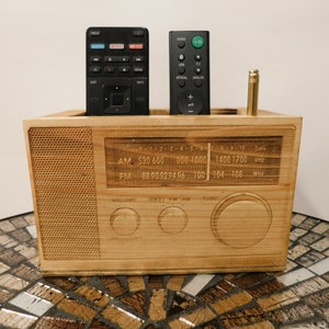 Radio art Wooden box Remote Control Holder / farmhouse decor housewarming gift Remote Holder  pencil box holder